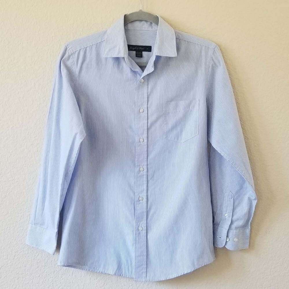 Joseph & Feiss youth size 16 blue white pinstriped